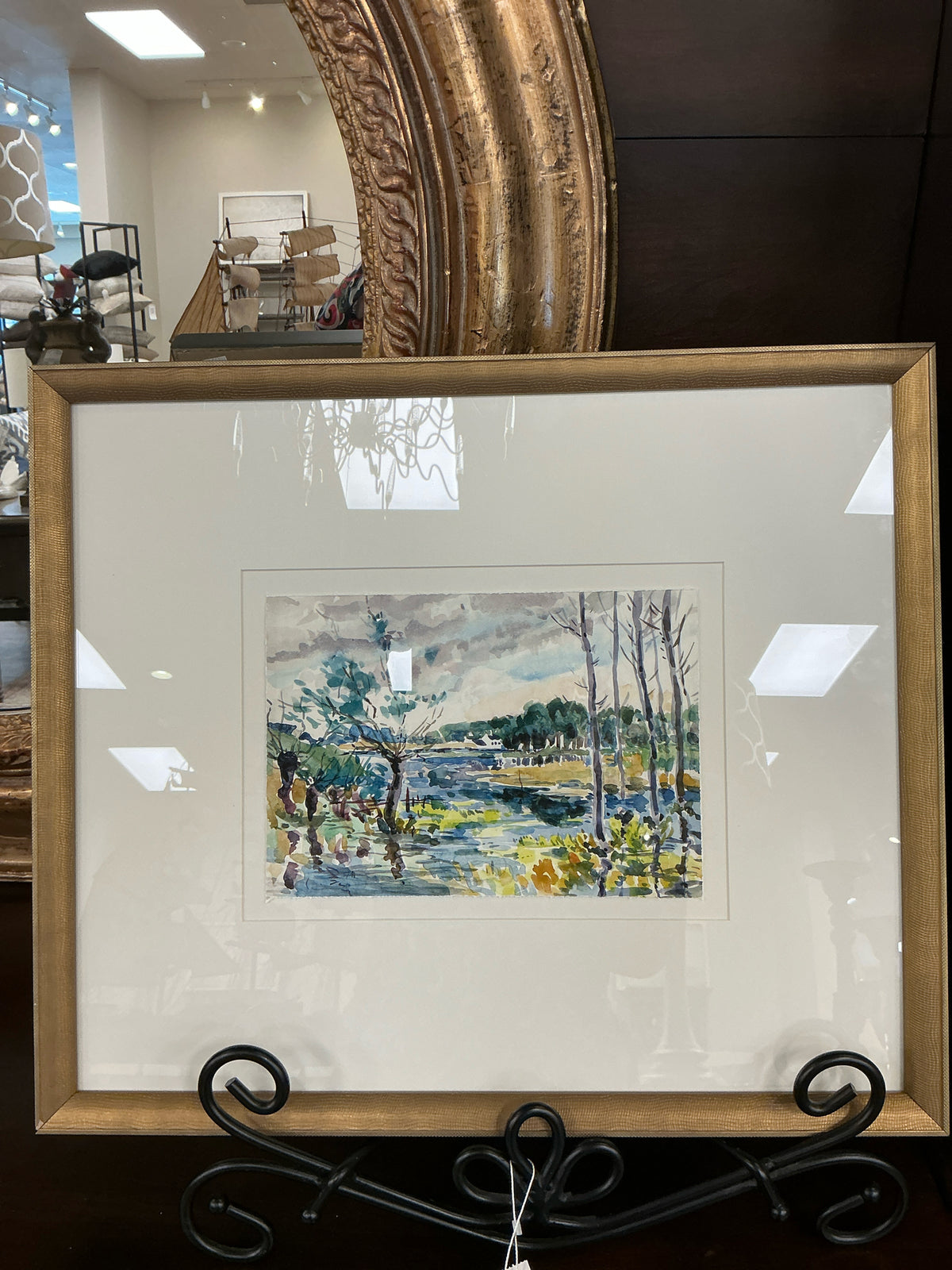 GOLD FRAMED WATERCOLOR LANDSCAPE