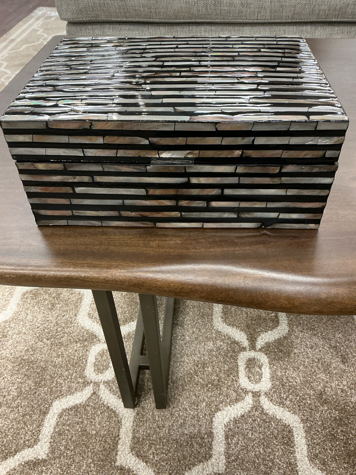 Modern Grey & black striped box
